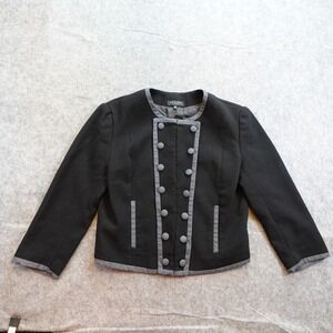Rag and Bone Jacket Women 2 Black Military Double Breasted Cropped Wool Blend